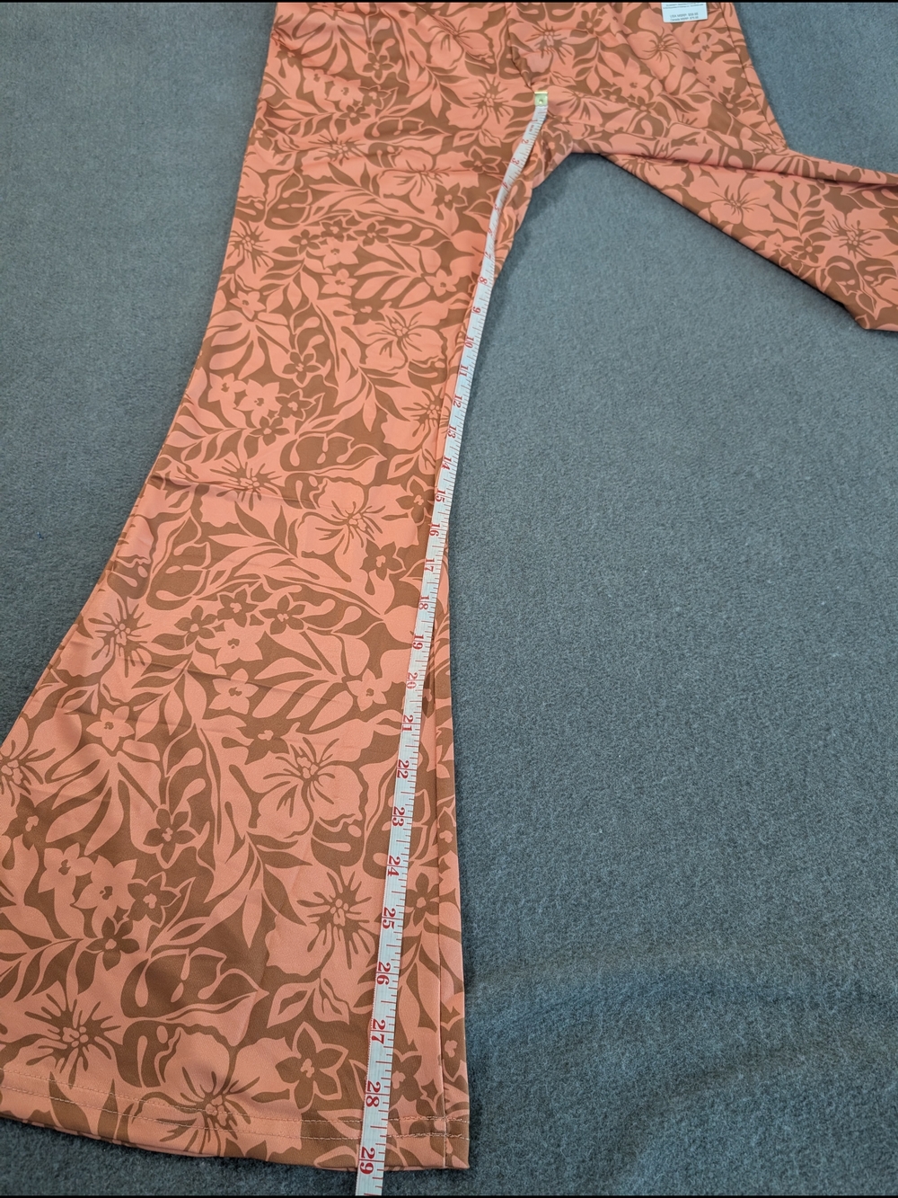 Billabong NWT Hang Loose Floral Flare Pants M Coral Tropical Lounge Beach - Picture 4 of 14